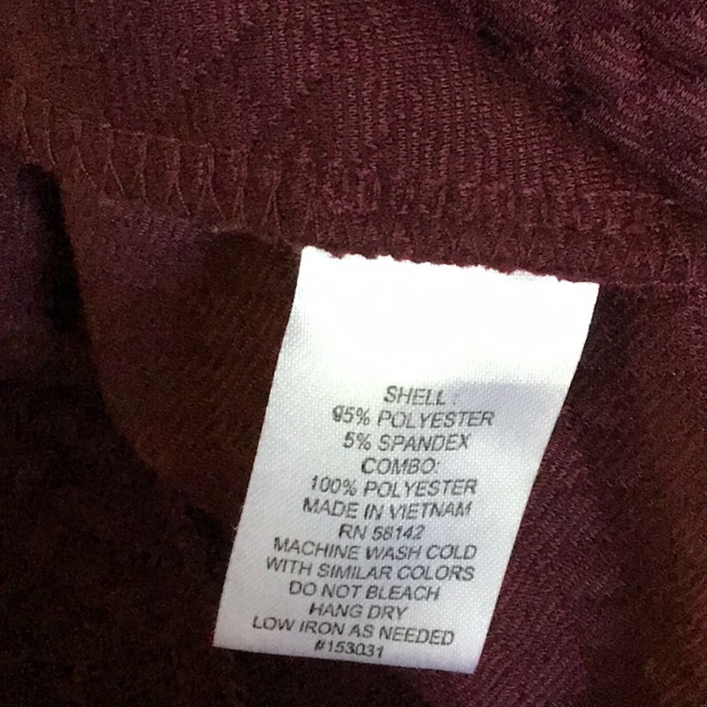 London Style Collections Burgundy Leather Trim Waistline Dress - Picture 6 of 6